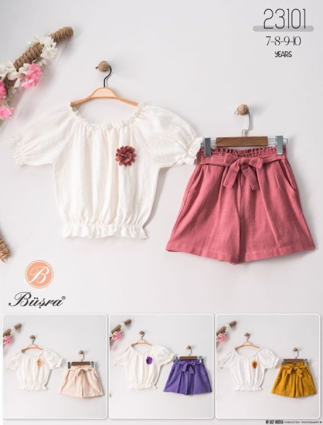 Комплект одежды для девочек BUSRA BEBE: футболка и шорты